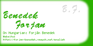 benedek forjan business card
